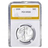 1939 Walking Liberty Half Dollar PGA MS66