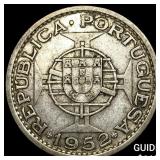 1952 Guinea-Bissau Silver 20 Escudos UNCIRCULATED