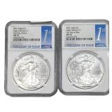 [2 Coins] 2021 Silver Eagle NGC MS70