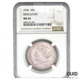 1936 Bridgeport Half Dollar NGC MS65
