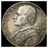 1936 Papal States Pius XI Silver 10 Lire NEARLY UN
