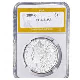 1884-S Morgan Silver Dollar PGA AU53