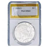 1926-S Silver Peace Dollar PGA MS64