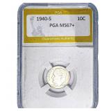 1940-S Roosevelt Dime PGA MS67+
