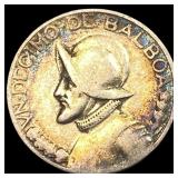 1933 Panama Silver 1/10 Balboa ABOUT UNCIRCULATED