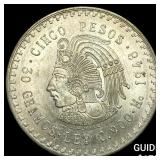 1948 Mexico Silver 5 Pesos CLOSELY UNCIRCULATED
