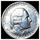1927 Silver Battle of Bennington Half Dollar GEM B