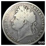 1821 Great Britain George IV Silver Crown ABOUT UN