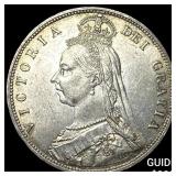 1887 Great Britain Queen Victoria Silver Half Crow
