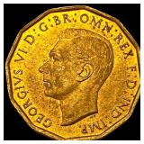 1944 Great Britain George VI Copper 3 Pence UNCIRC