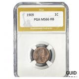 1909 Wheat Cent PGA MS66 RB