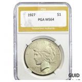 1927 Silver Peace Dollar PGA MS64