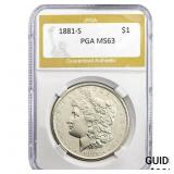 1881-S Morgan Silver Dollar PGA MS63