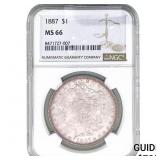 1887 Morgan Silver Dollar NGC MS66