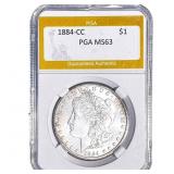 1884-CC Morgan Silver Dollar PGA MS63