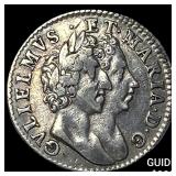 1689 Great Britain Silver 4 Pence CLOSELY UNCIRCUL