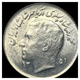 1972 Iran Silver 1 Rial CHOICE AU