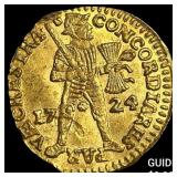 1724 Utrecht Gold Ducat CLOSELY UNCIRCULATED