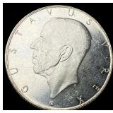 1938 Sweden Silver 2 Kroner UNCIRCULATED