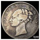 1840 East Indie Company Silver 1/2 Rupee NEARLY UN