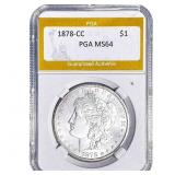 1878-CC Morgan Silver Dollar PGA MS64
