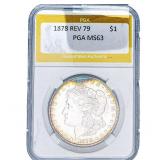 1878 REV 79 Morgan Silver Dollar PGA MS63