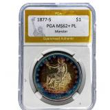 1877-S Silver Trade Dollar PGA MS62+ PL Monster