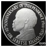 1976 Botswana Proof Silver 5 Pula GEM PROOF