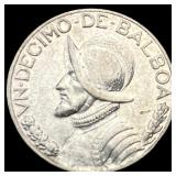 1930 Panama Silver 1/10 Balboa HIGH GRADE