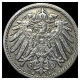 1898 German Empire Nickel 5 Pfennig CHOICE BU