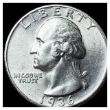 1936 Washington Quarter GEM BU