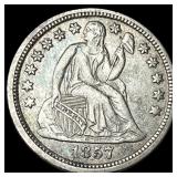 1857 Silver Seated Liberty Dime CHOICE AU