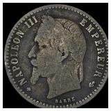 1867 France Silver 50 Cents NEARLY UNCIRCULATED