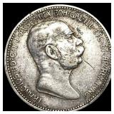 Austria 1848-1908 Silver 1 Krone NEARLY UNCIRCULA