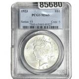 1923 Silver Peace Dollar PCGS MS65