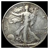 1938-D Silver Walking Liberty Half Dollar NEARLY U