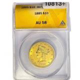 1885 $10 Gold Eagle ANACS AU58