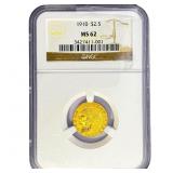 1910 $2.50 Gold Quarter Eagle NGC MS62