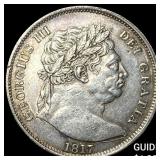 1817 Great Britian George III Silver Half Crown CL