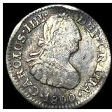 1800 Mexico Silver Half Reale NEARLY UNCIRCULATED