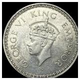1943 British India Silver 1 Rupee UNCIRCULATED