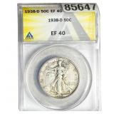 1938-D Walking Liberty Half Dollar ANACS EF40