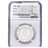 1946 Iowa Half Dollar NGC MS67