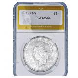 1923-S Silver Peace Dollar PGA MS64
