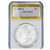1887-O Morgan Silver Dollar PGA MS63