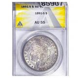 1891-S Morgan Silver Dollar ANACS AU55