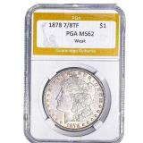 1878 7/8TF Morgan Silver Dollar PGA MS62 Weak