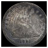 1891-S Silver Quarter Dollar NEARLY UNCIRCULATED