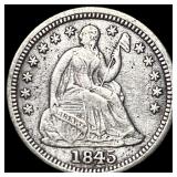 1845 Silver Half Dime CLOSELY UNCIRCULATED