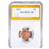 1921 Wheat Cent PGA MS65+ RD